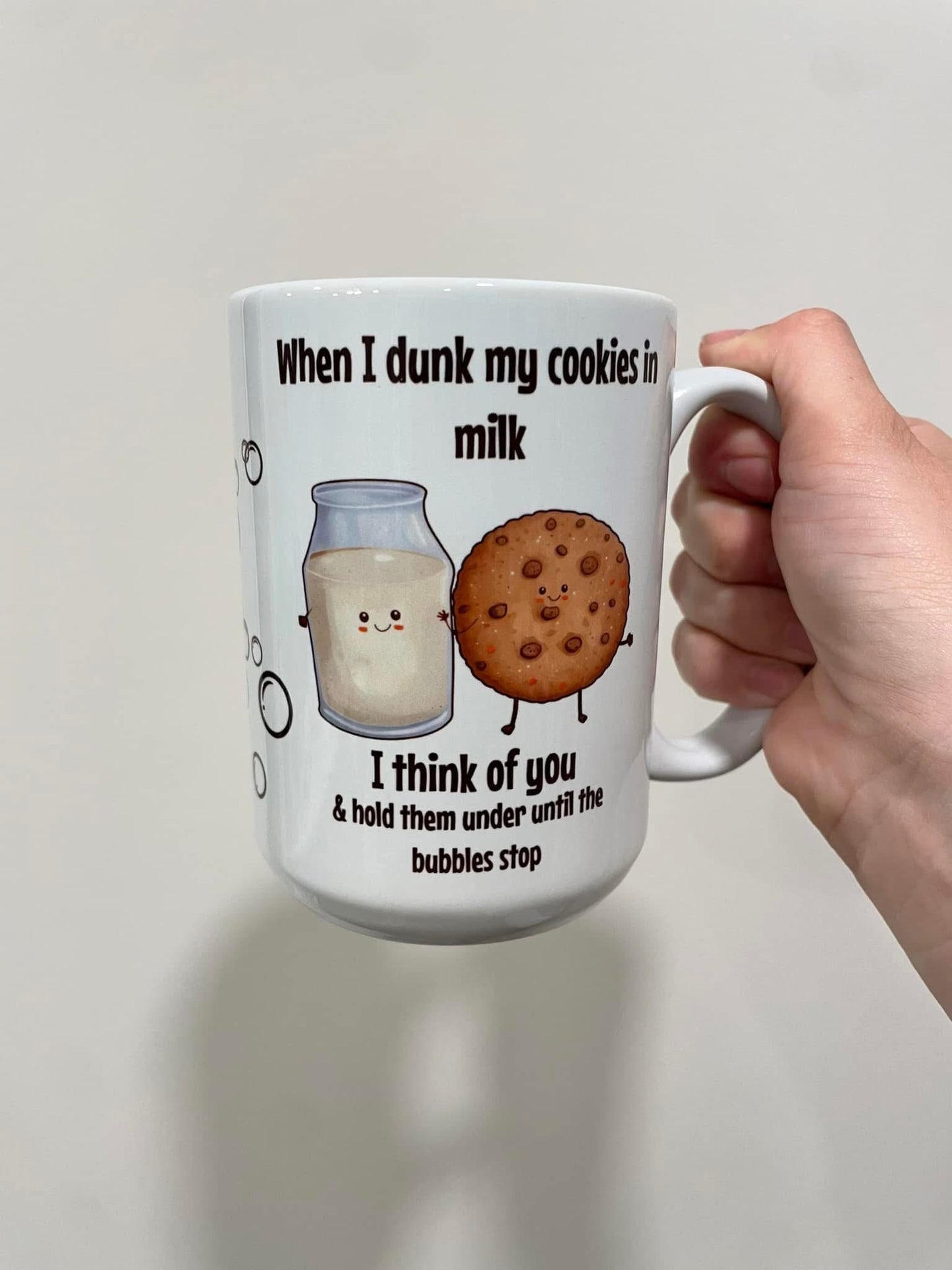Cookies in milk mug