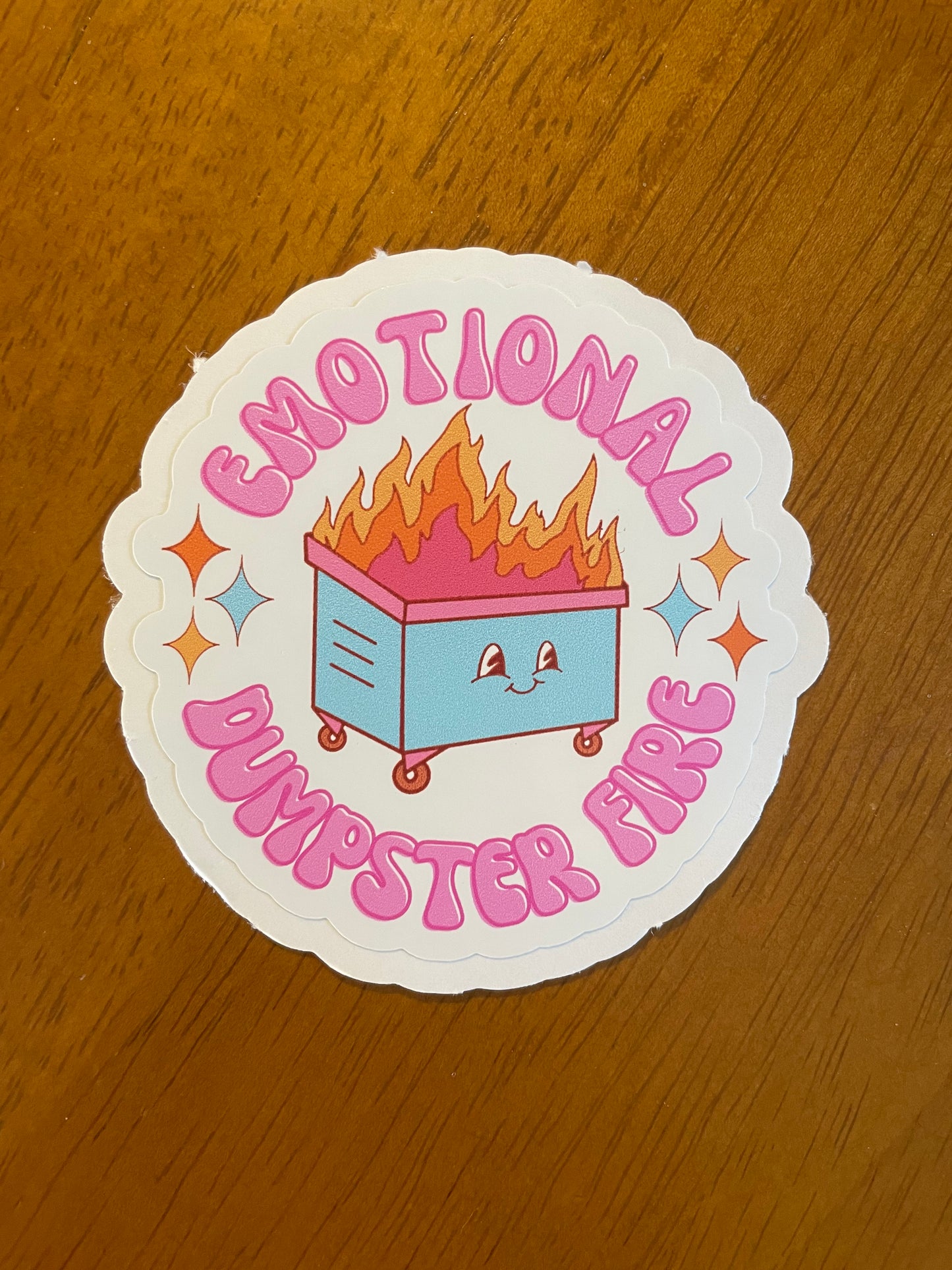 Emotional dumpster fire sticker