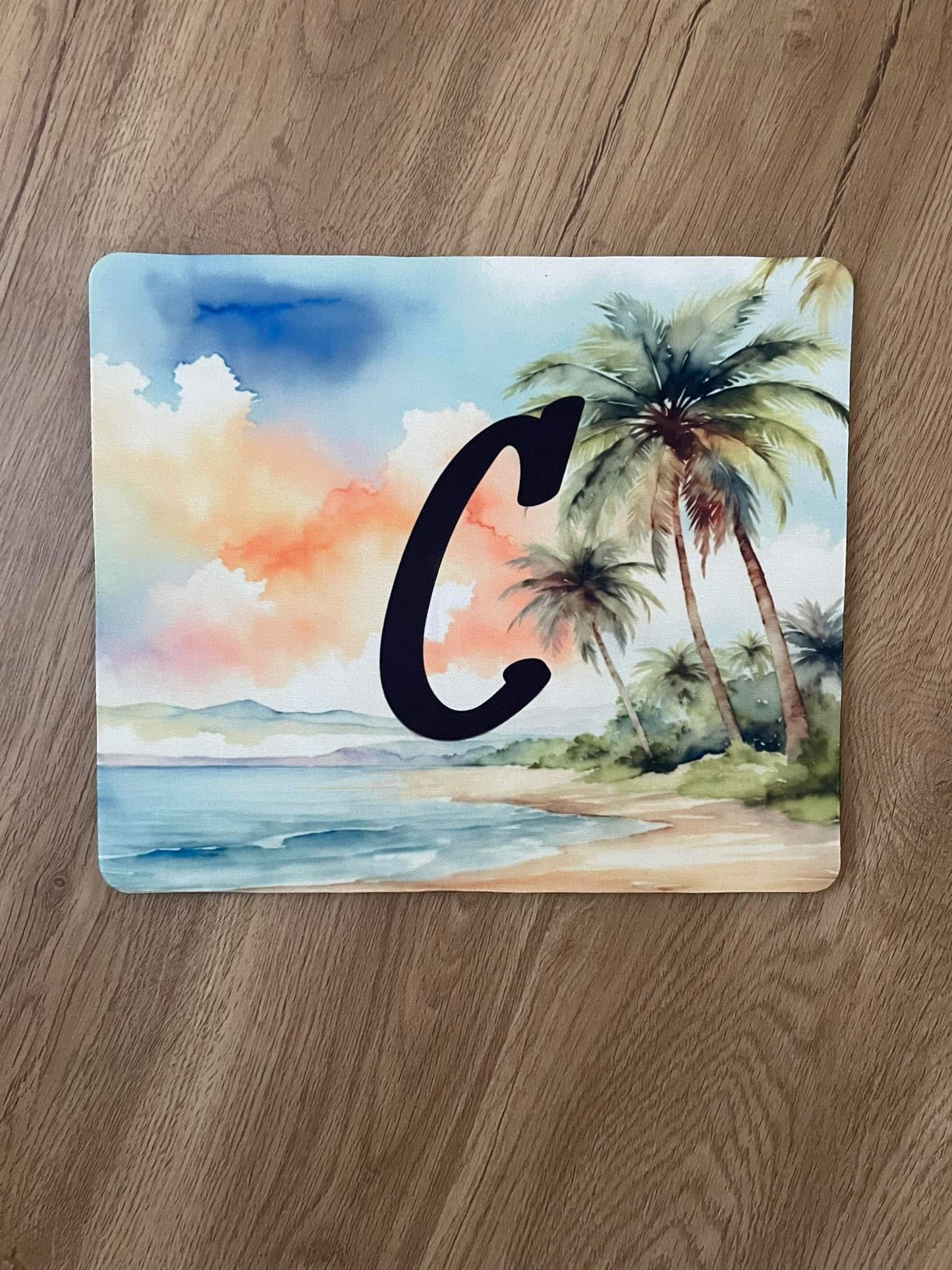 Your initial and background of choice mouse pad