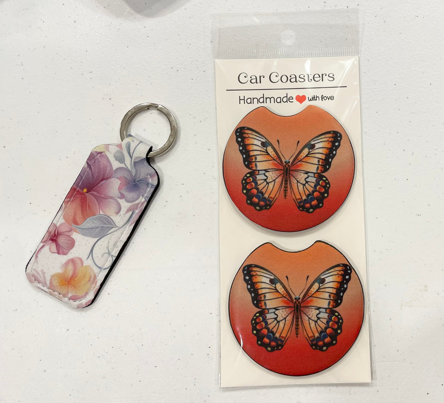 Bright butterfly car coaster
