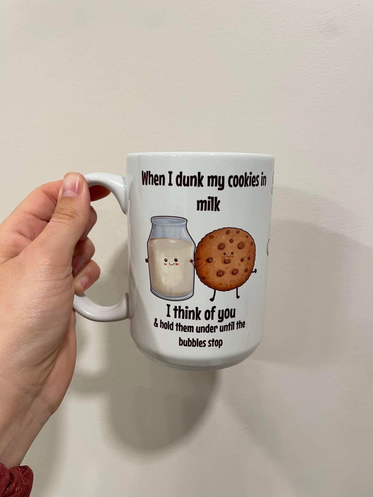 Cookies in milk mug