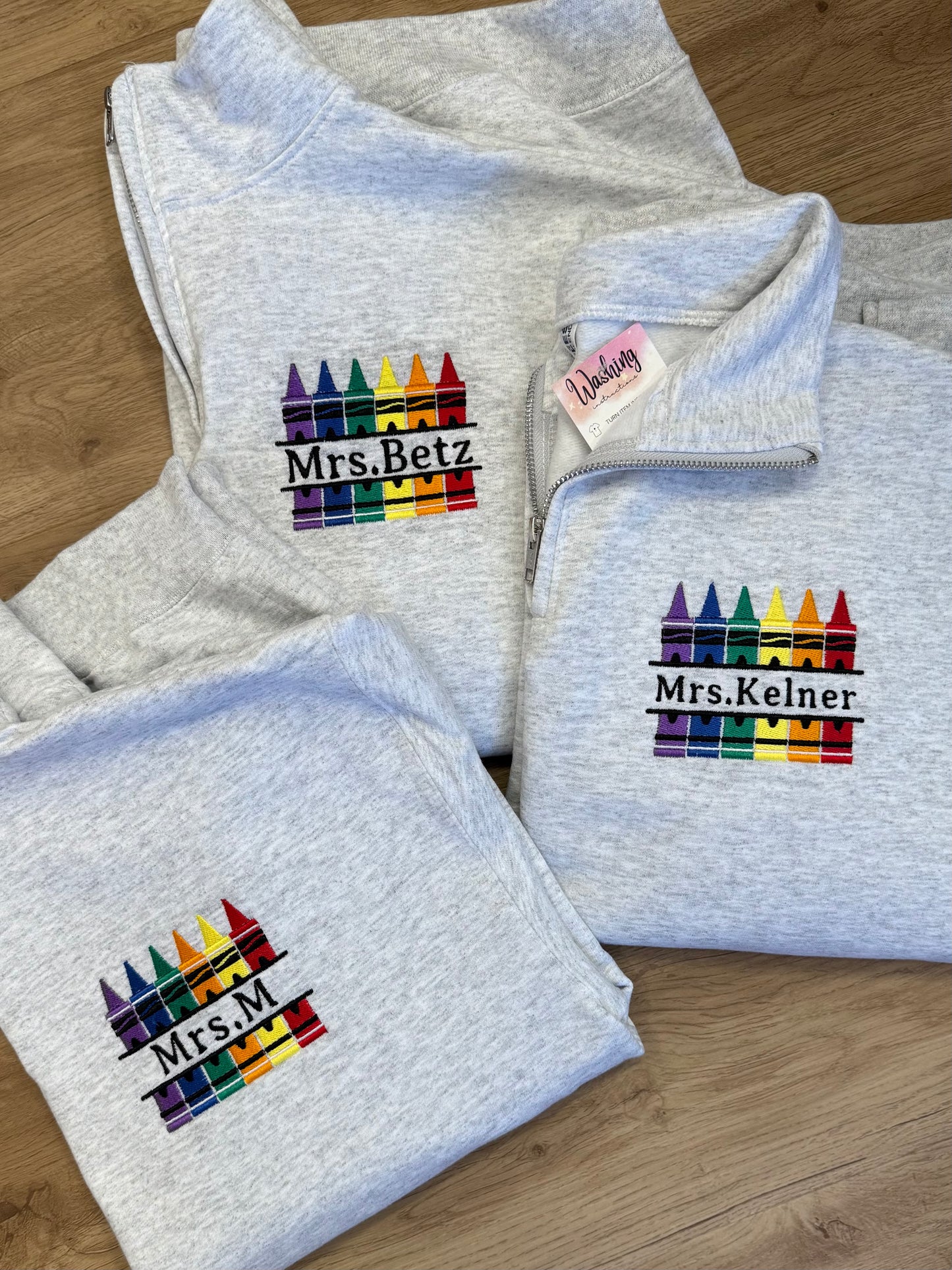 Split crayons 1/4 zip sweatshirt