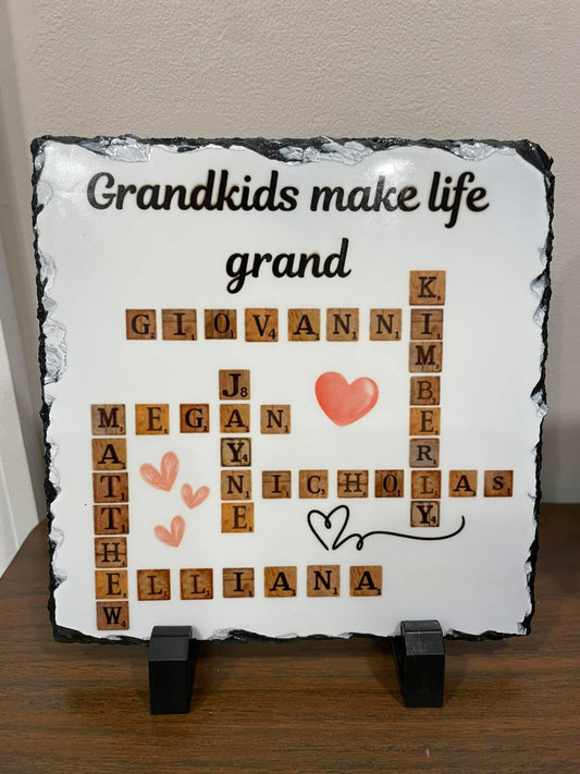 Custom scrabble name slate