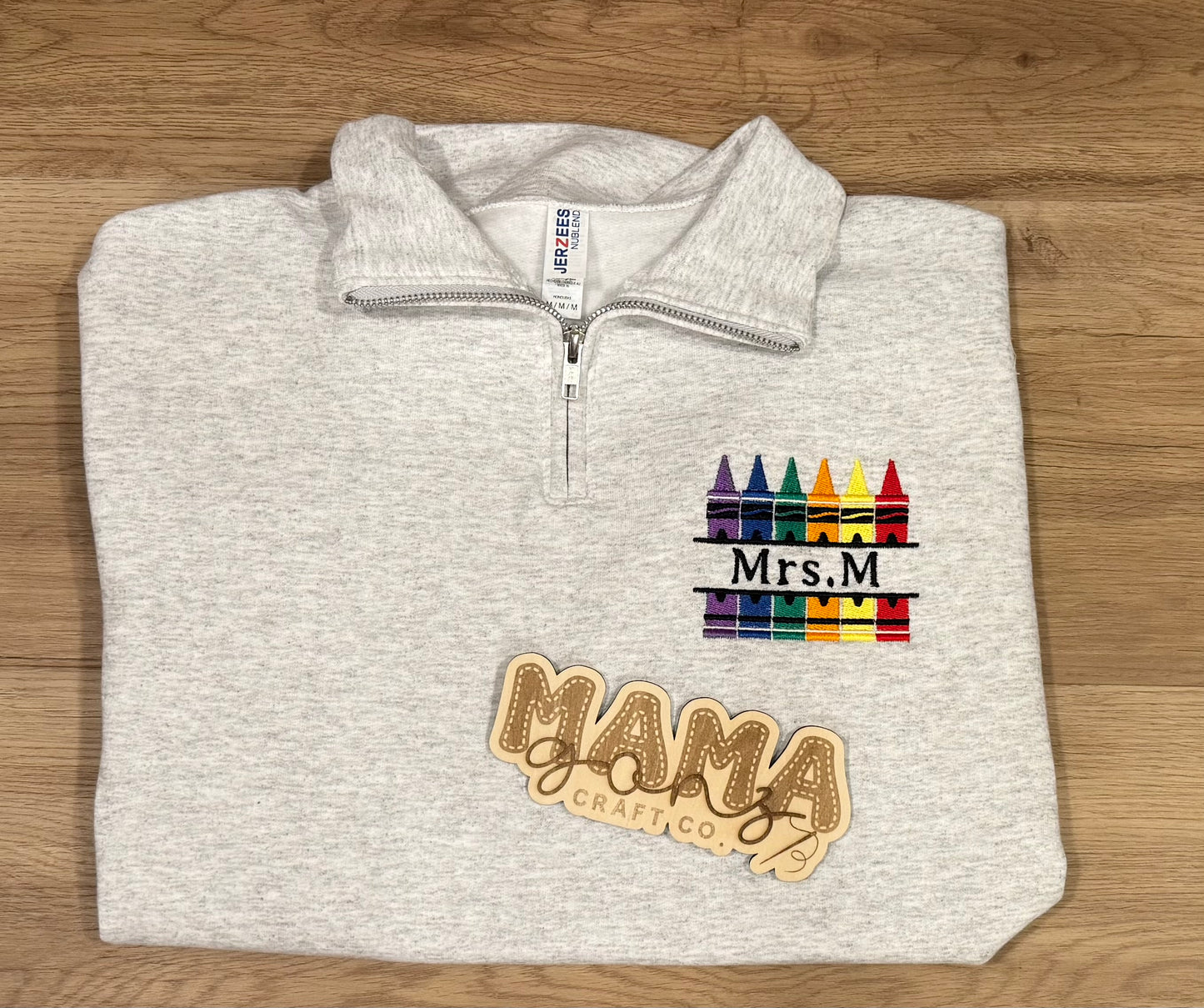 Split crayons 1/4 zip sweatshirt