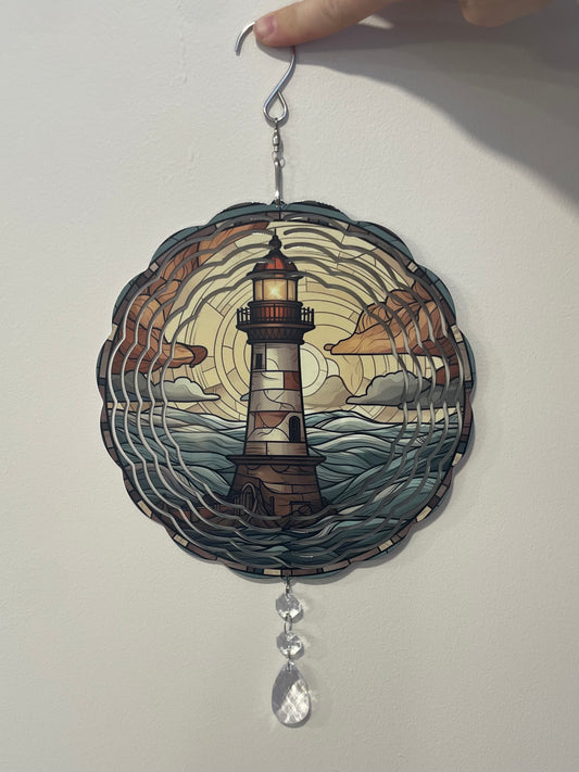 Lighthouse wind spinner