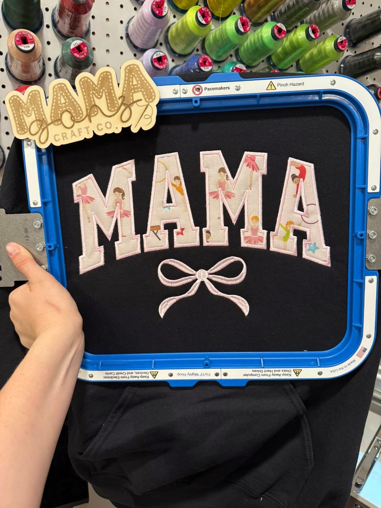 Mama appliqué with bow