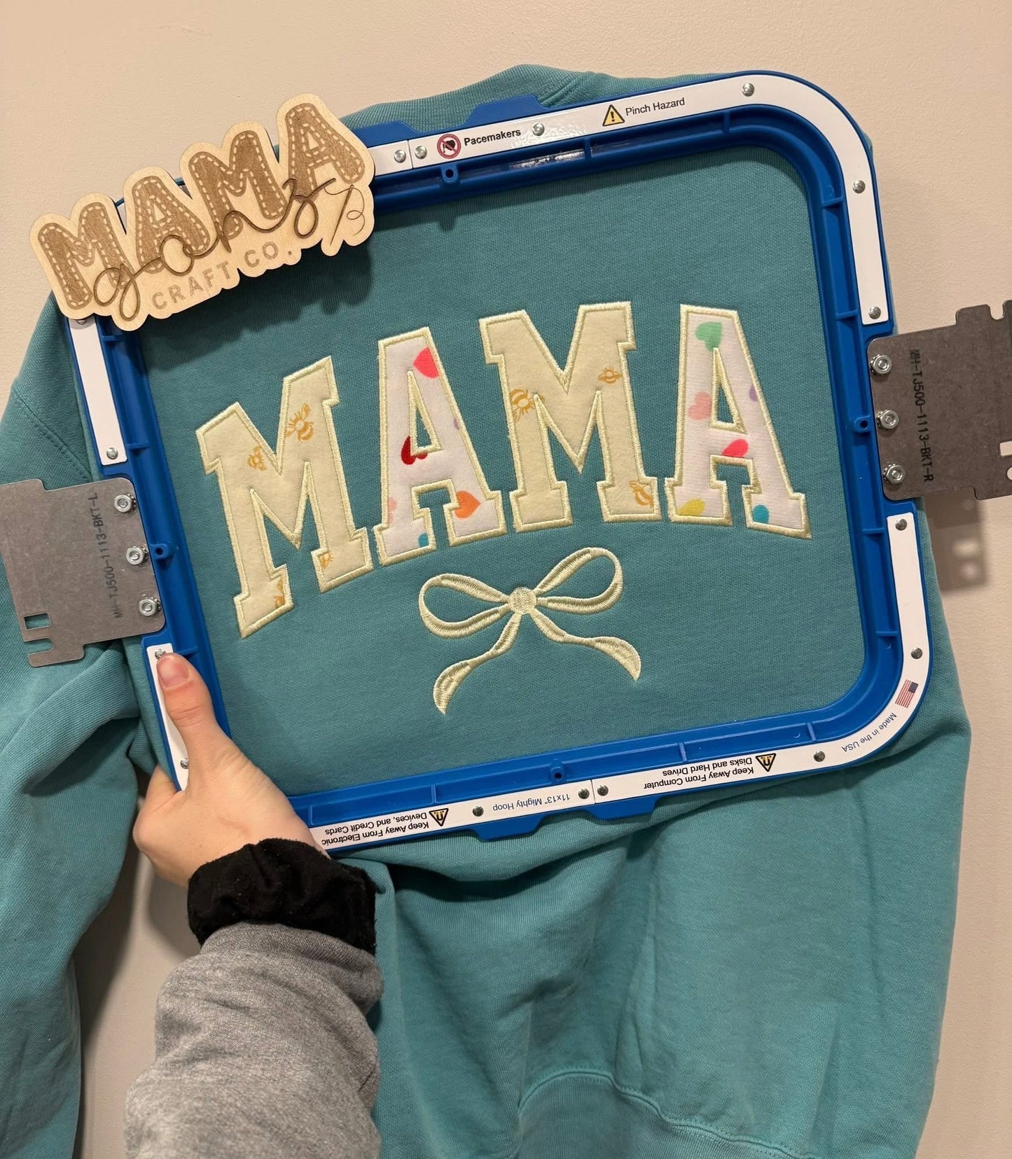 Mama appliqué with bow