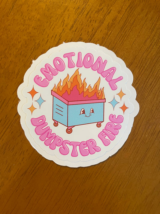 Emotional dumpster fire sticker