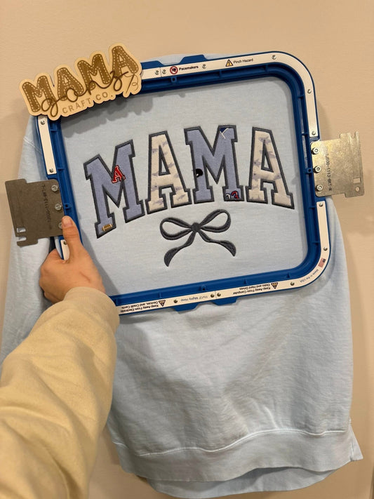 Mama appliqué with bow